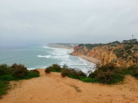Stormy clifftops in Faro, Algarve