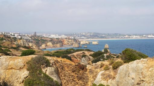 View from the Ponta da Piedade in the Algarve, Portugal, over the coast