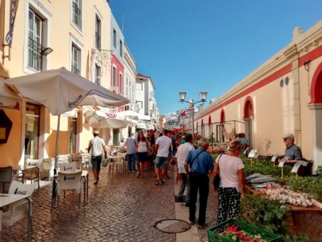 Market day in the streets of Loule, Algarve, Portugal