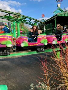 Riding the rollercoaster at Paulton's Park, Hampshire
