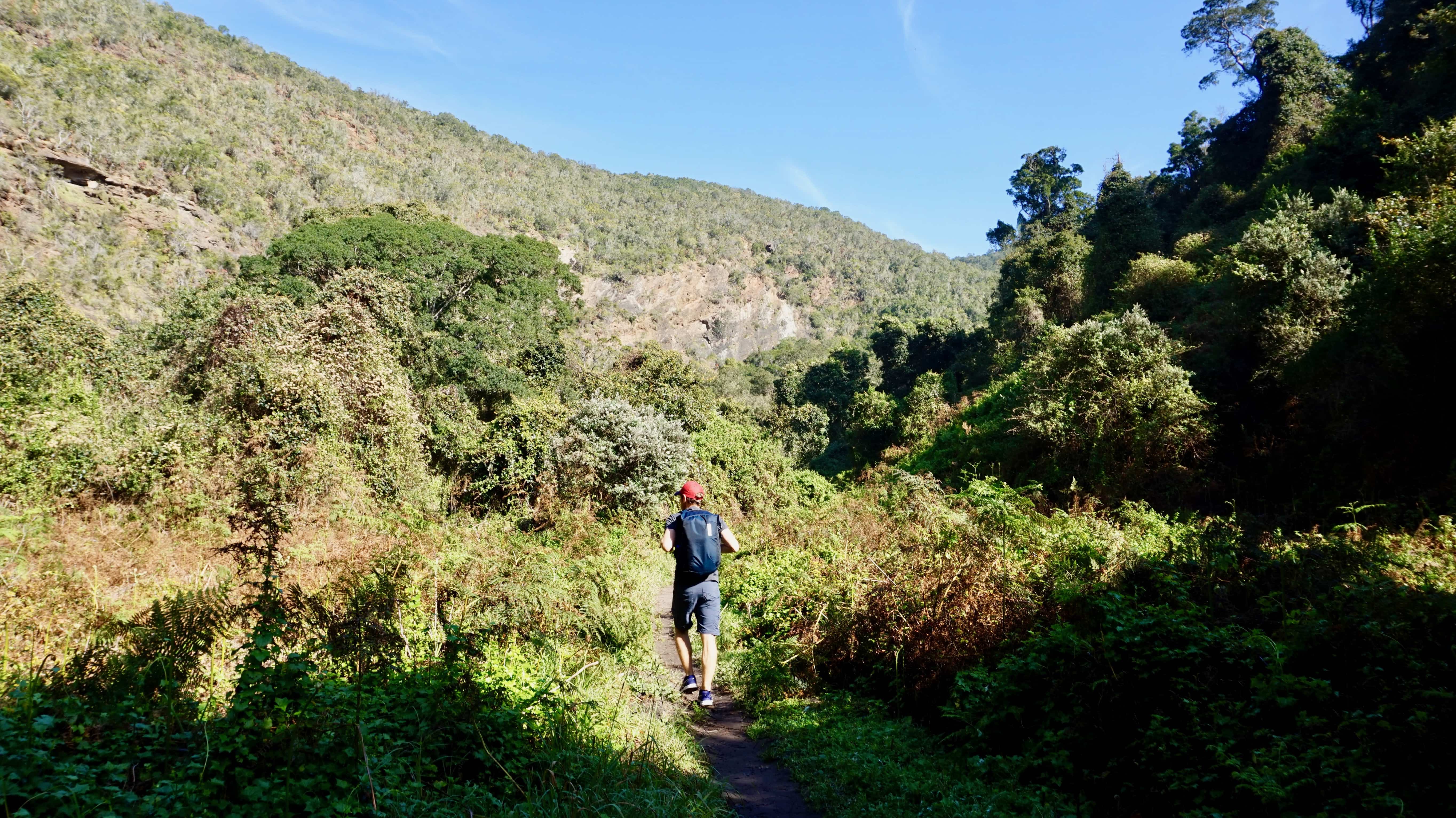 Andrew hiking in Garden Route National Park, South Africa