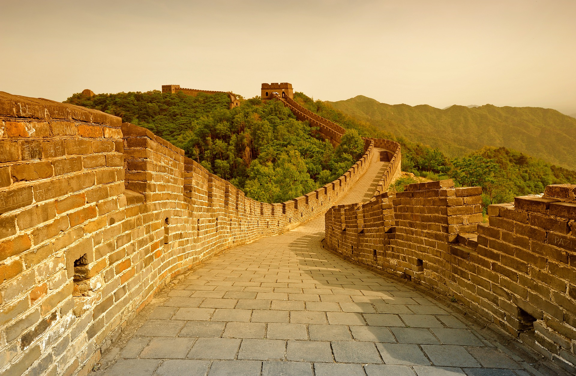 The Great Wall of China at Sunset