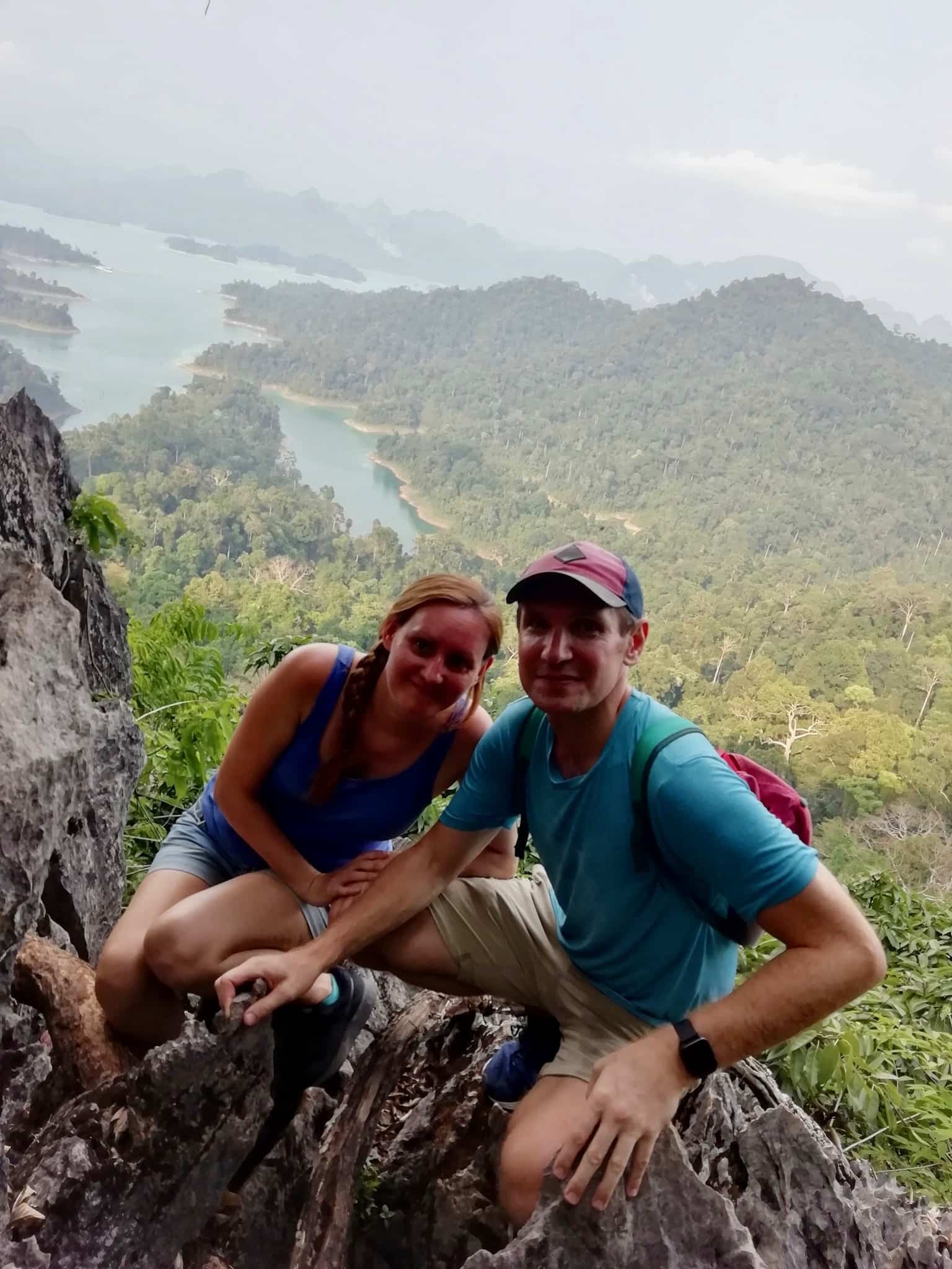 Hiking to a view point in Khao Sok National Park