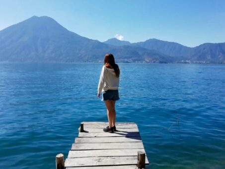 Amy looking out at Lake Atitlan